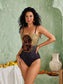 Flower metallic swimwear set