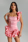 Pink satin mini dress (8308049641710)