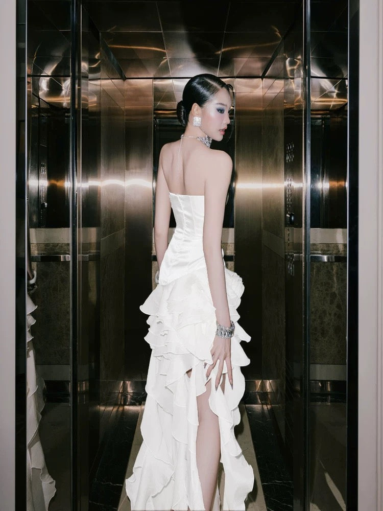 Belle Ruffle Crystal Gown