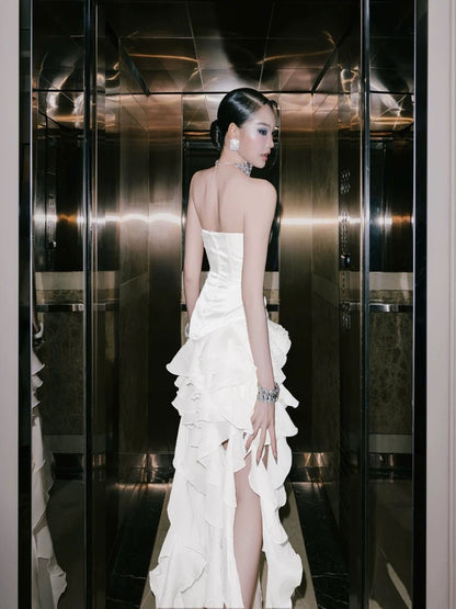 Belle Ruffle Crystal Gown