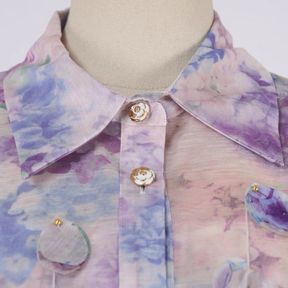 Fleur Pastel Petal Shirt Dress