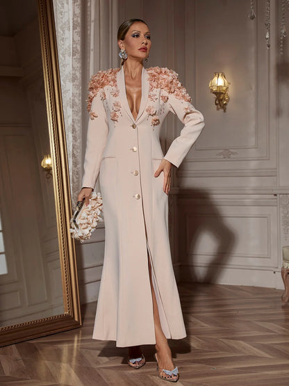 Rosalie 3D Floral Blazer Gown