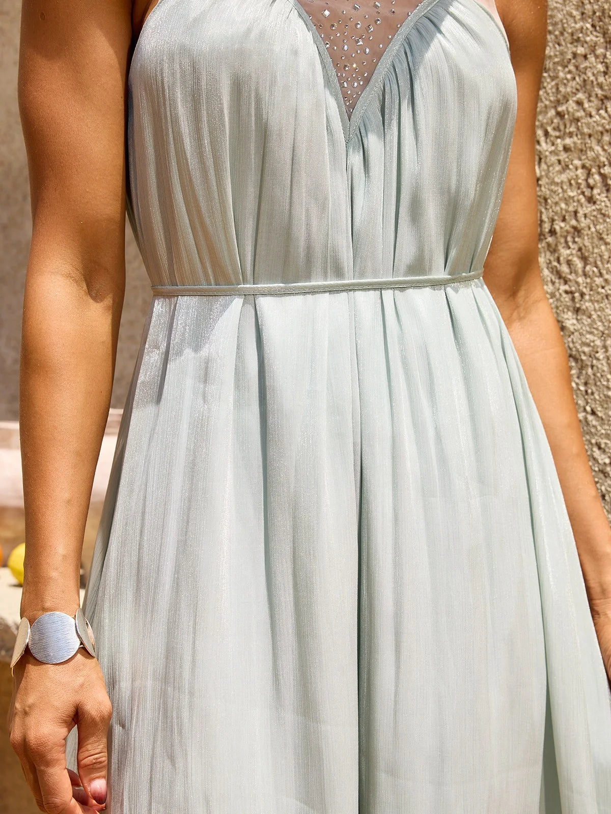 Shimmer Chiffon Midi Dress