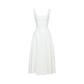 Chloe white flare midi dress