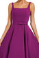 Leila purple belted midi dress