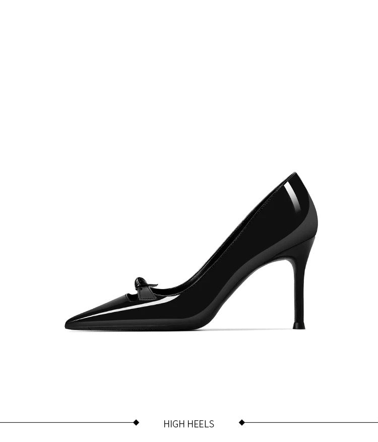 Black Patent Bow Pumps