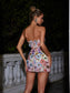 Flower strapless mini dress