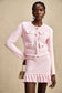 Pink Waffle-knit jacket/skirt set