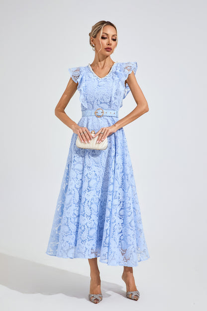 Aurélie Lace Flare Maxi Dress