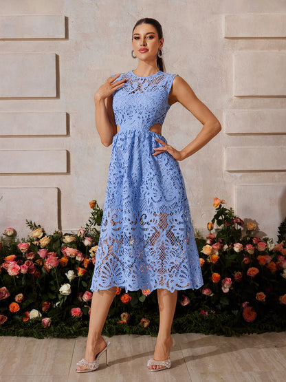 Celeste Cutout Lace Midi Dress