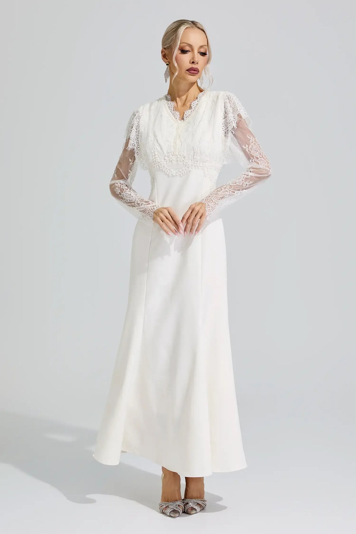 Celestine Lace Corset Maxi Dress
