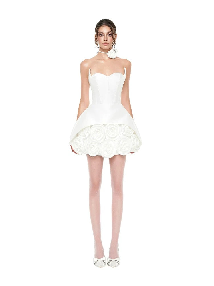 Rosa Petal Corset Mini Dress