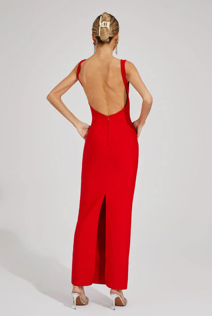 Valentina Red Backless Gown