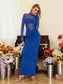 Deni blue mesh maxi dress