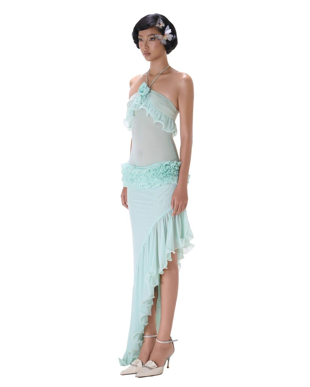 Mari flower maxi dress