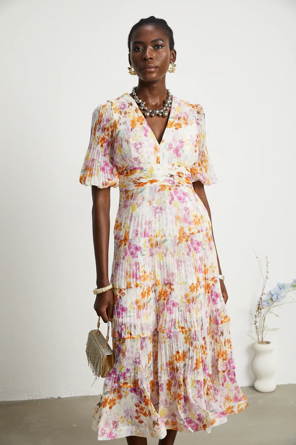 Céleste floral midi dress