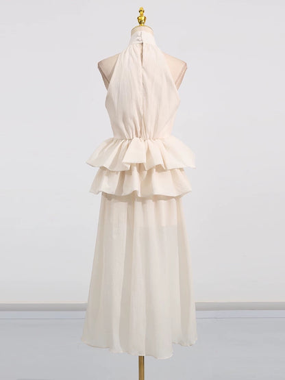 Soleil Ruffle Halter Maxi Dress