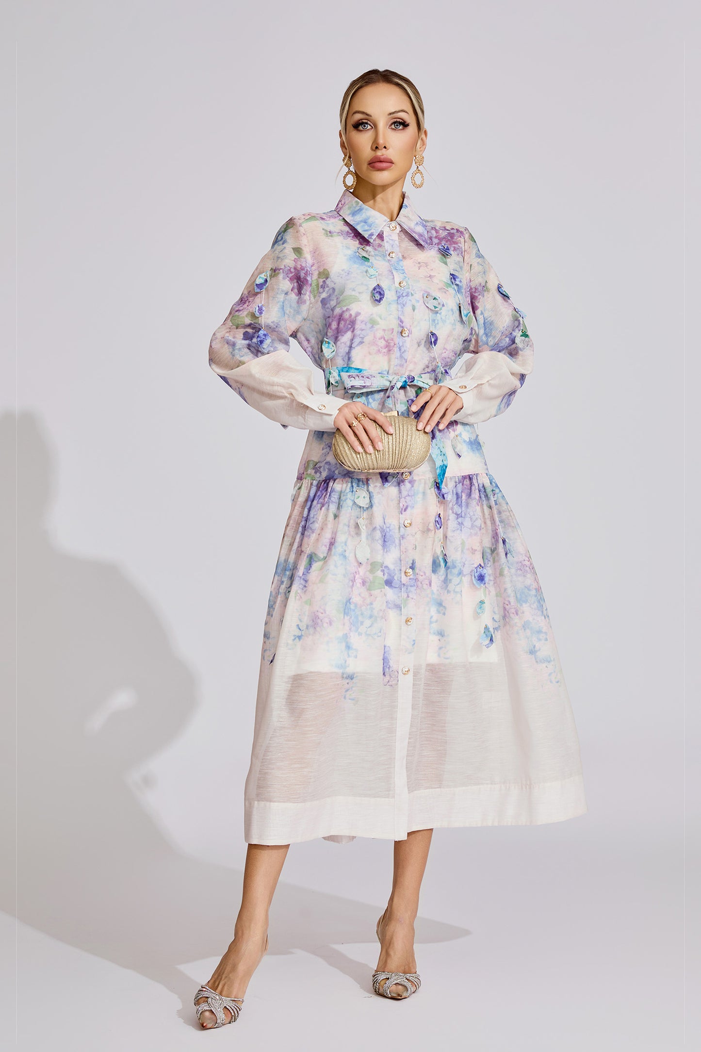 Fleur Pastel Petal Shirt Dress