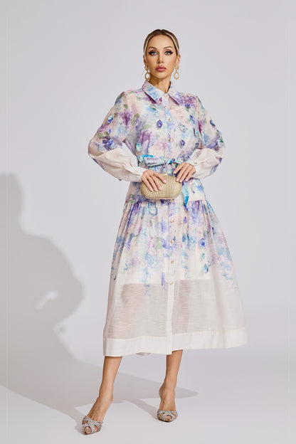Fleur Pastel Petal Shirt Dress