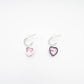 Pink heart pendant earrings