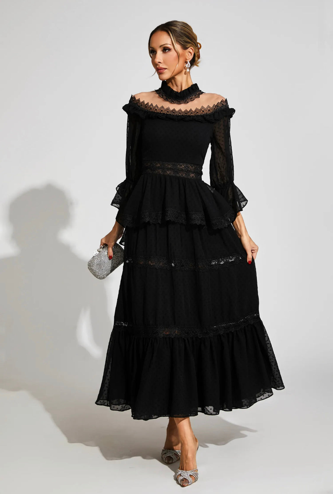 Black lace maxi dress (Preorder)