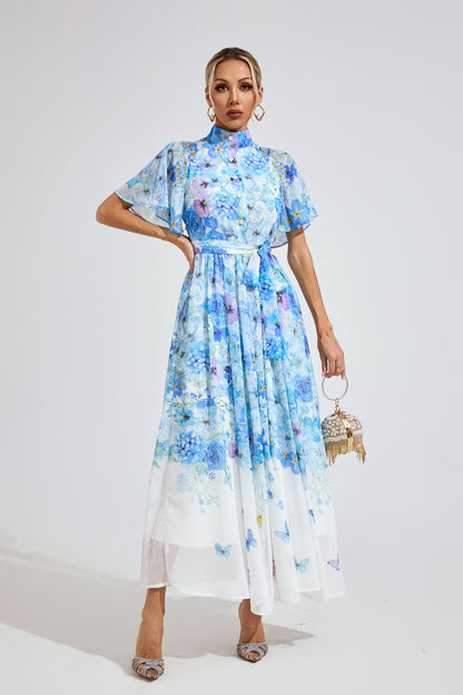 Élise Butterfly Garden Maxi Dress