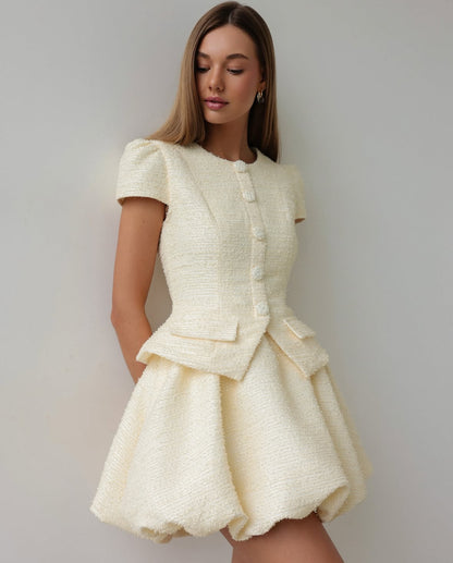 Belle Tweed Bubble Mini Skirt set