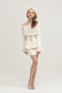 Mel fur white blazer/skirt set