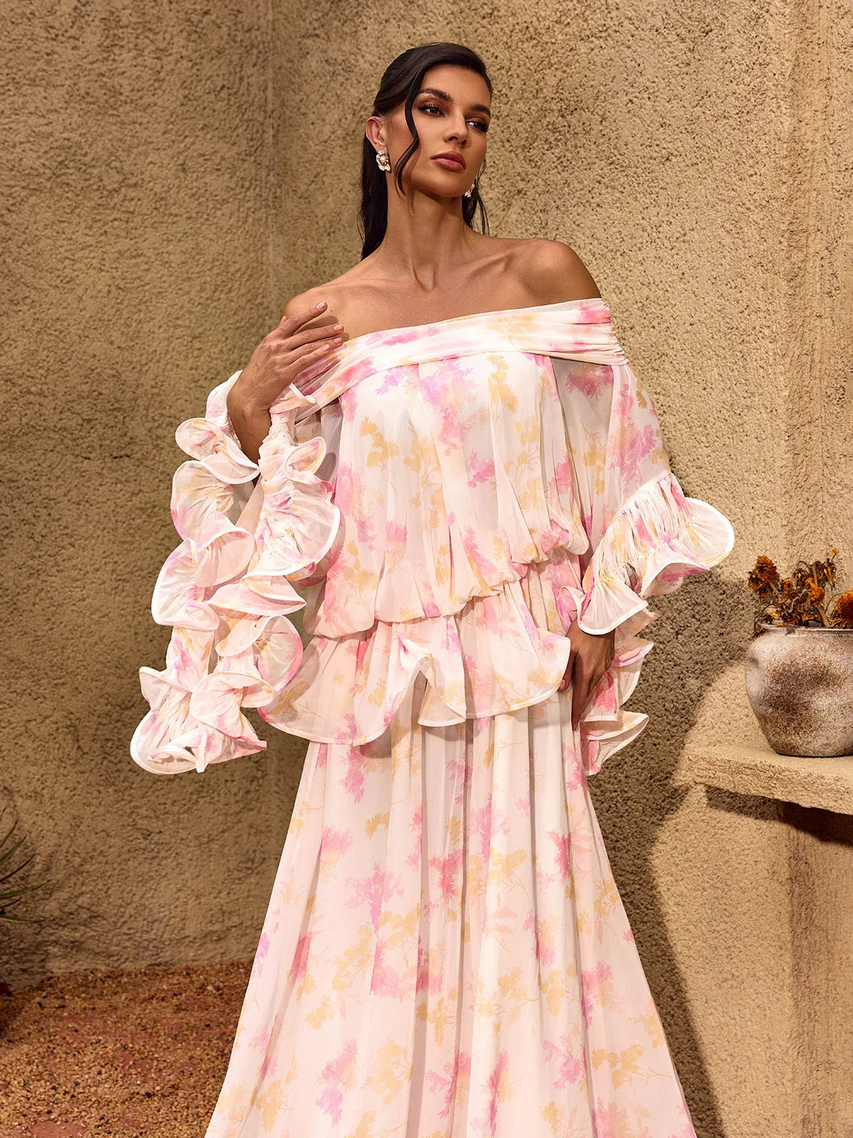 Rosalie Off-Shoulder Ruffle Maxi Dress