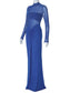 Deni blue mesh maxi dress