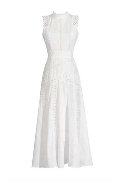 Sleeveless white maxi dress