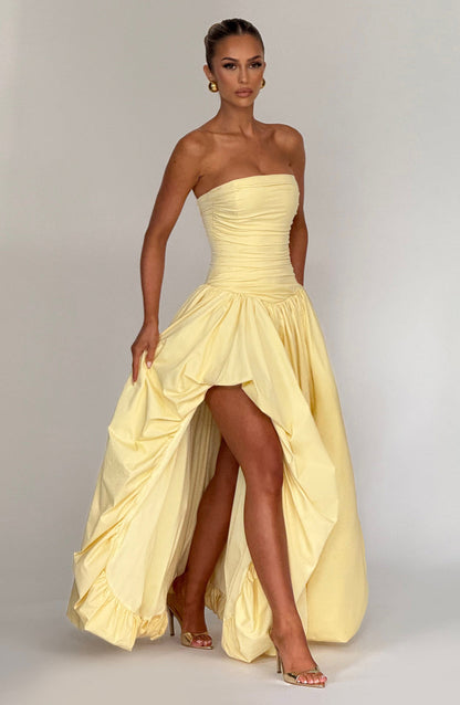 Belle Draped High-Low Gown