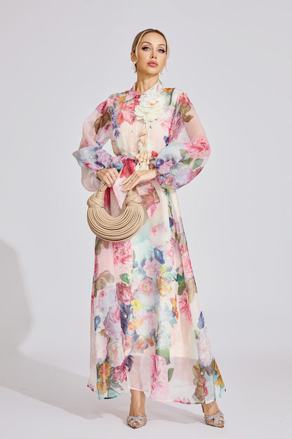 Fleur Royale Maxi Shirt Dress
