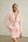 Pink cinched blazer/skirt set