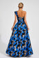 Blue Butterfly jacquard maxi dress