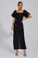 Linda black bow sequin maxi dress