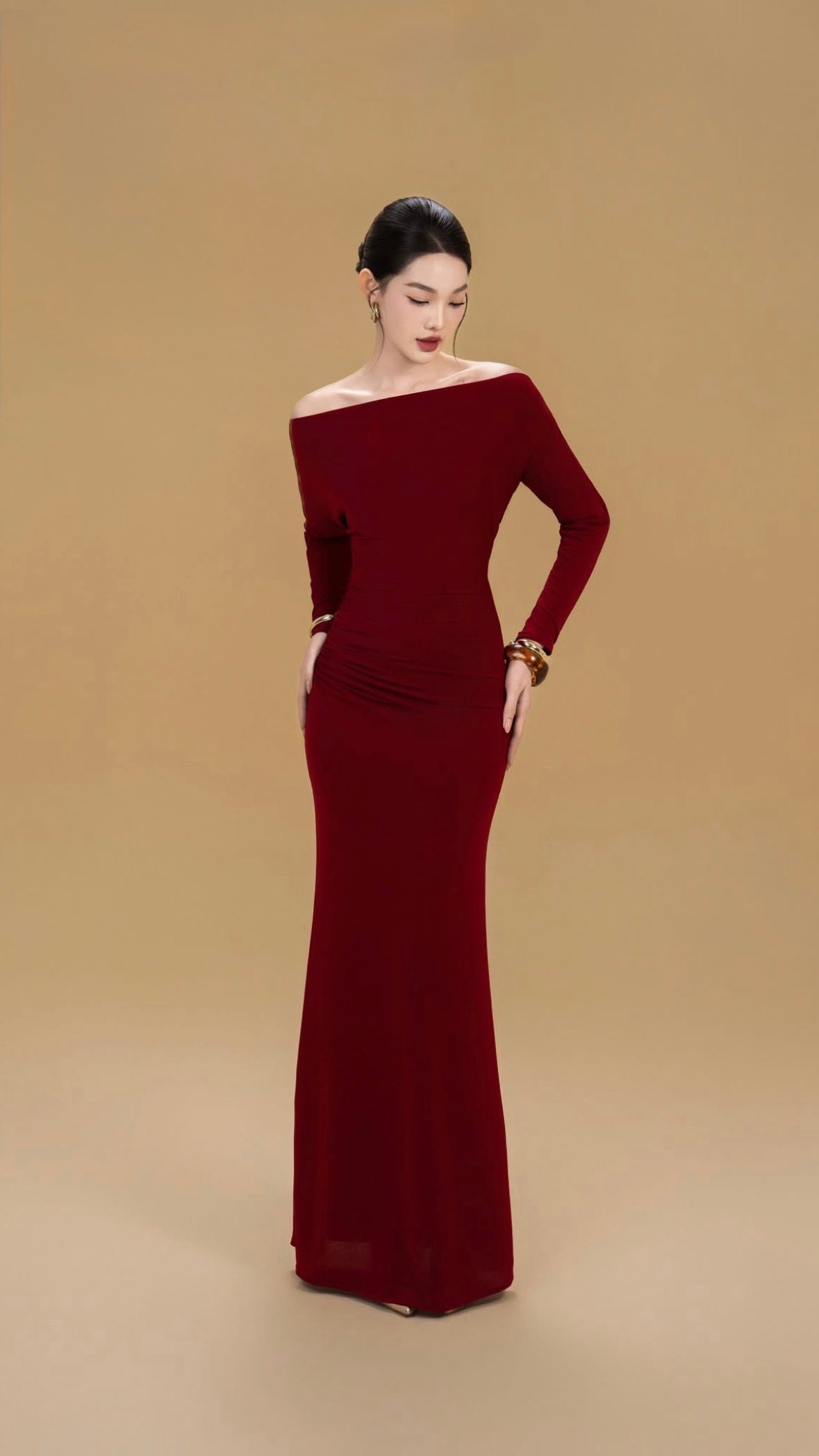 Athena Off-Shoulder Maxi Dress