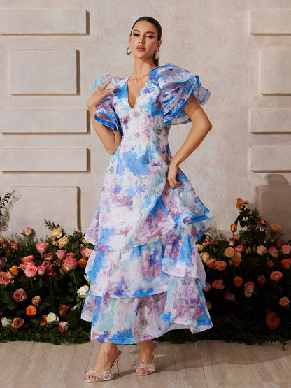 Aurora Ruffle Floral Maxi Dress
