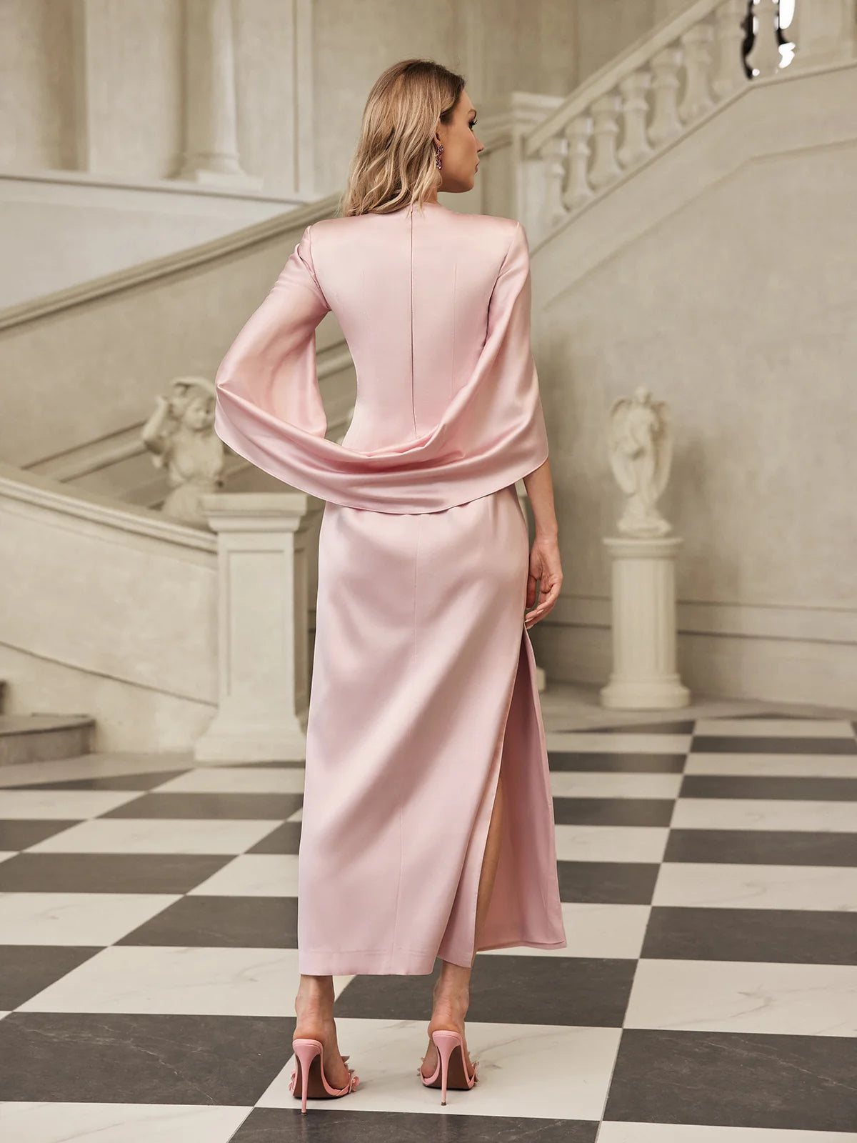 Clara Draped Cape Maxi Dress