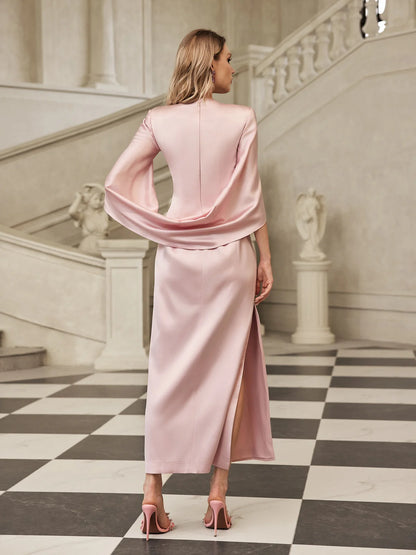 Clara Draped Cape Maxi Dress