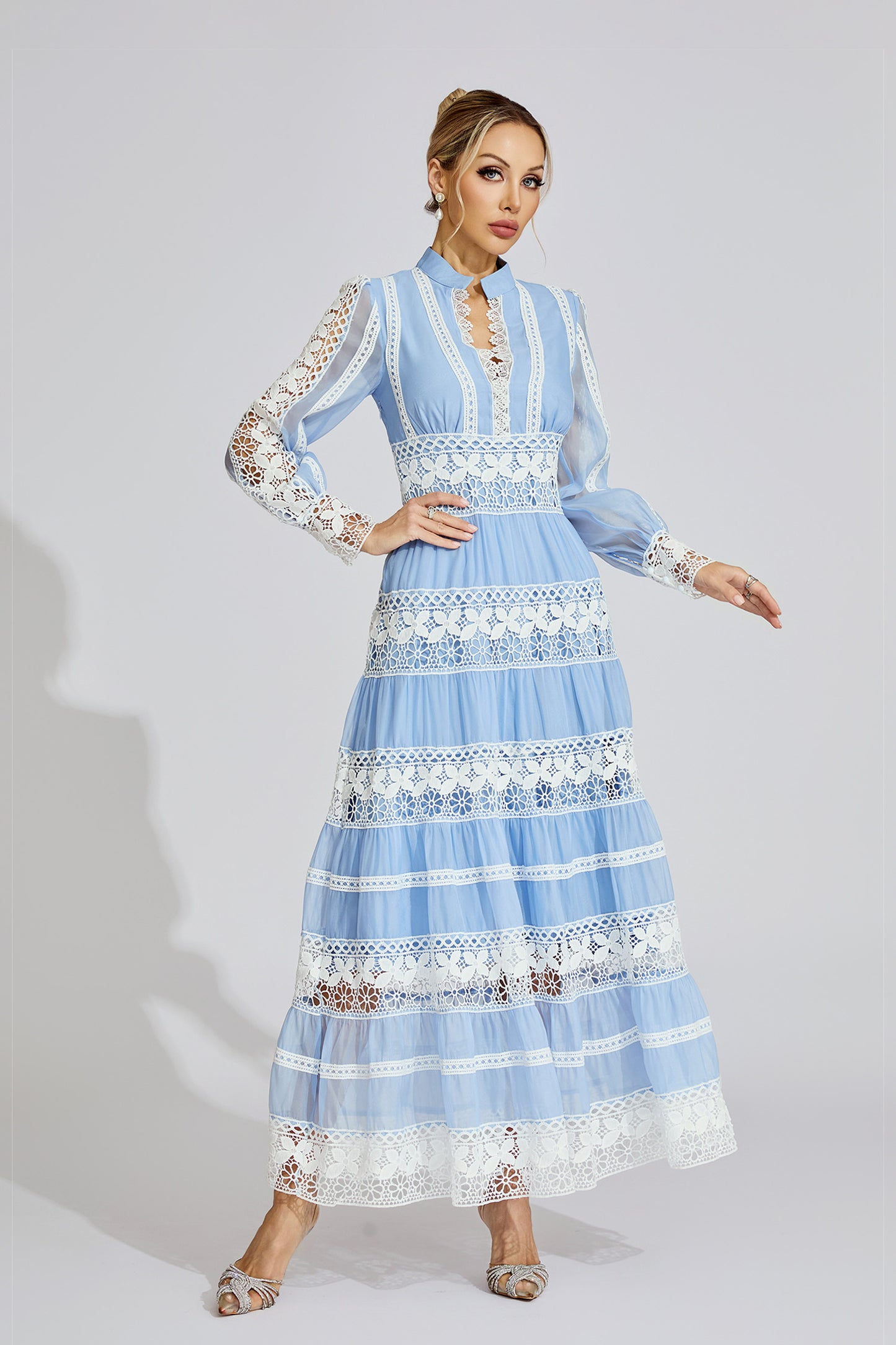 Celeste Lace Panel Maxi Dress