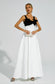 Genevieve bow tie white maxi dress