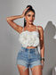 Flower white cropped top