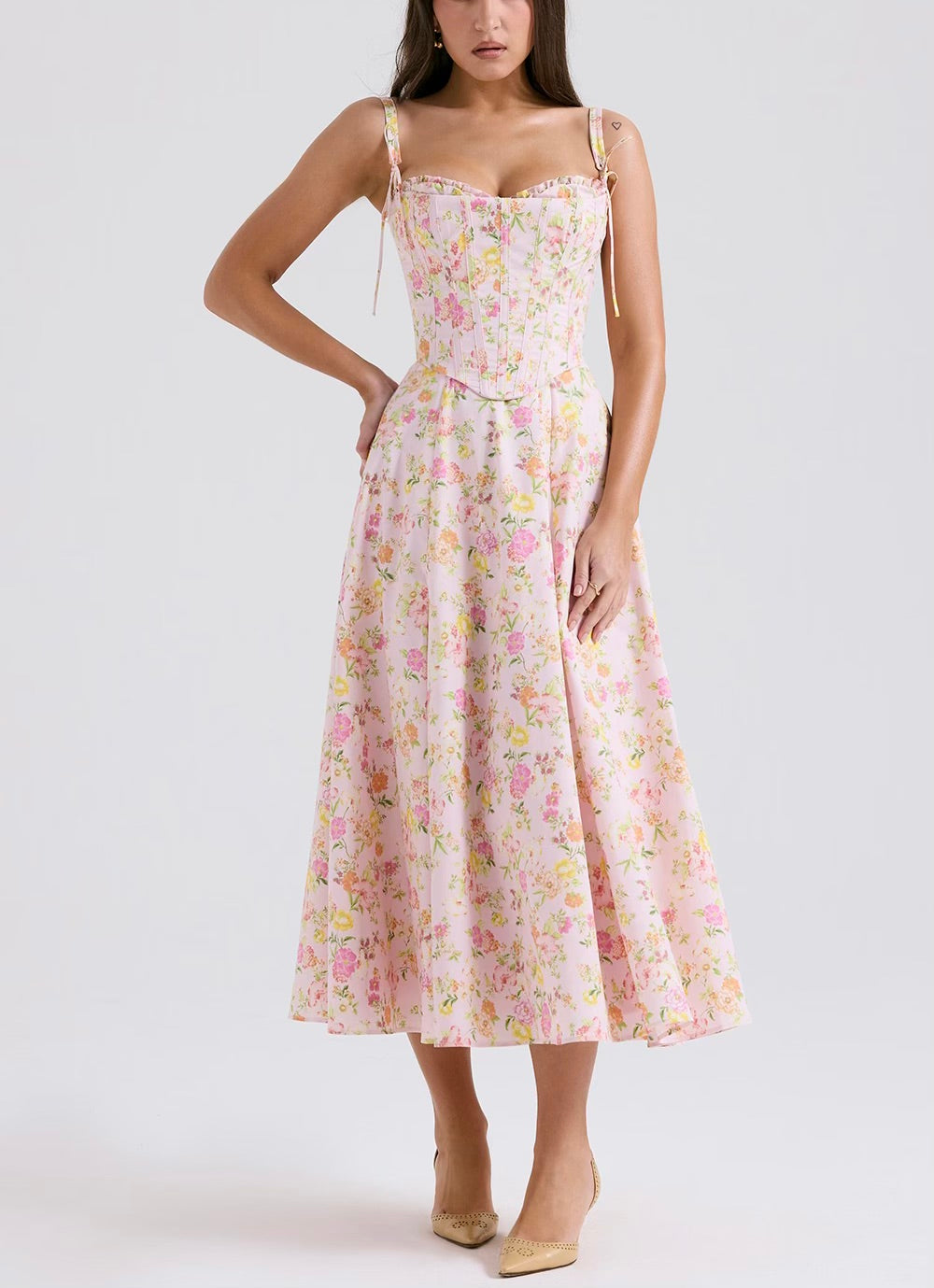 Clarabelle floral midi dress