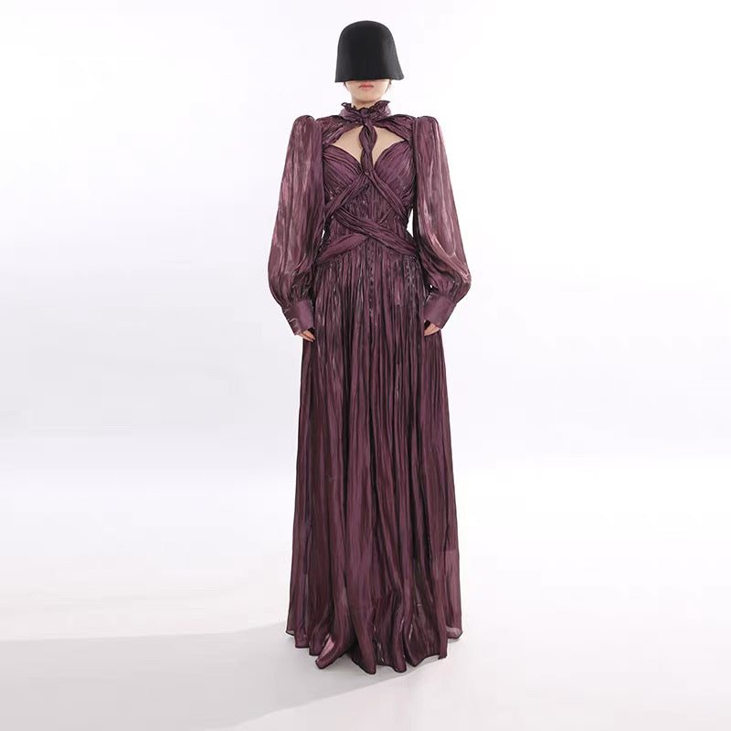 Vespera Pleated Maxi Dress