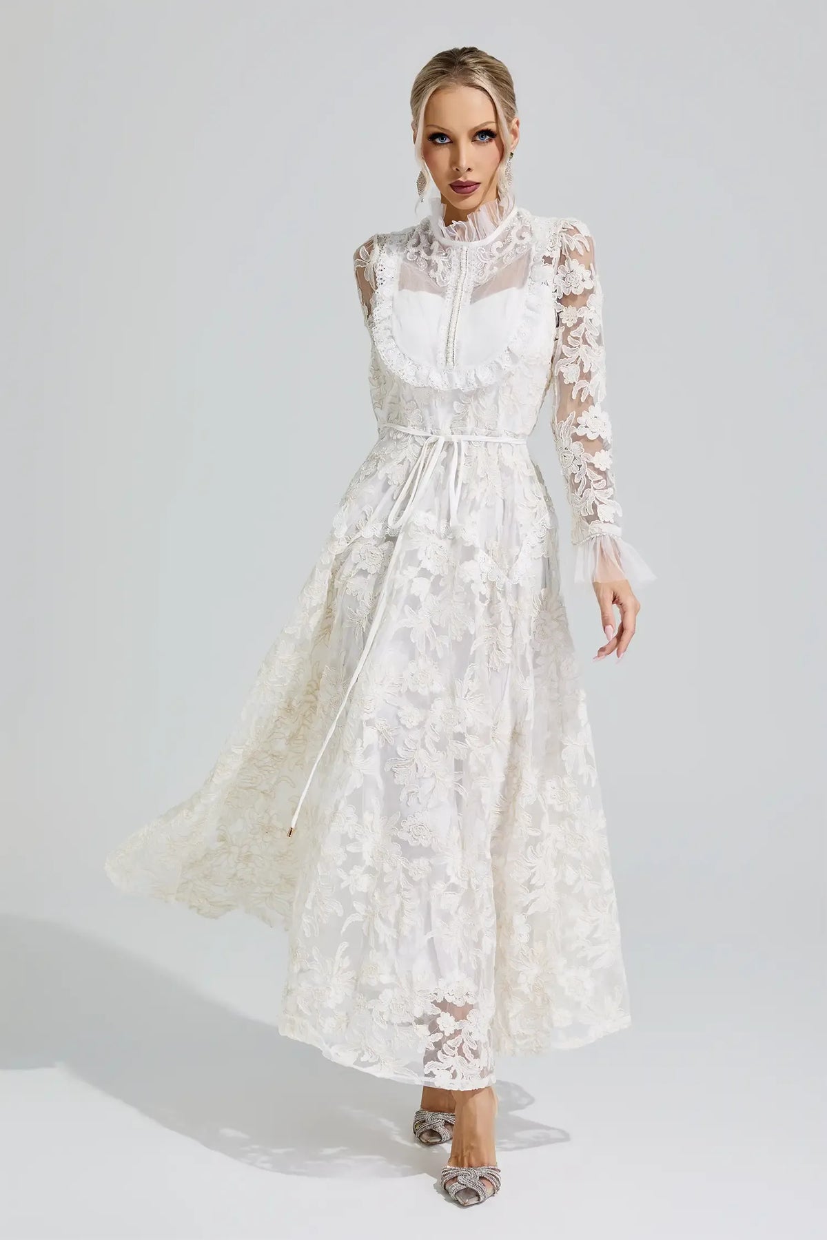 Elodie Floral Lace Maxi Dress