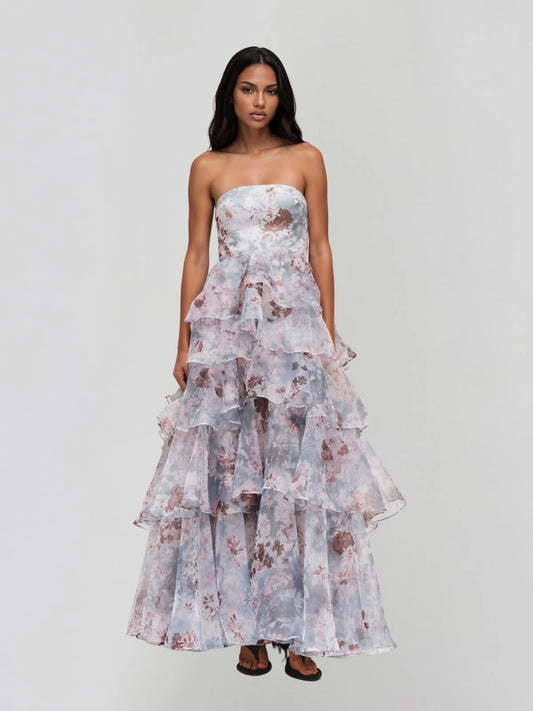 Amélie Floral Ruffle Maxi Dress