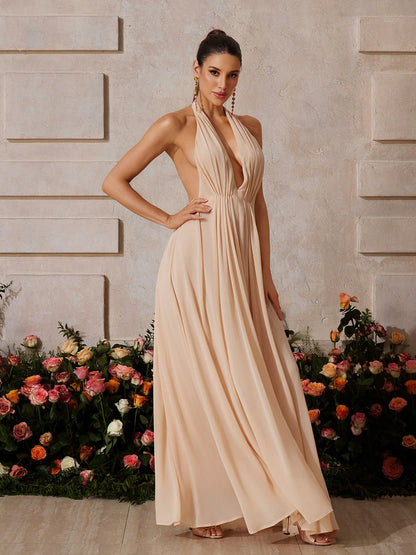 Soleil Halter Maxi Gown