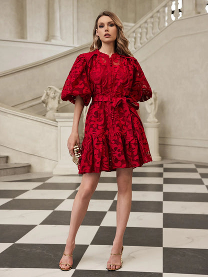 Isadora Embroidered Organza Mini Dress
