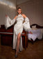 Lauren satin/feather maxi dress (8259759636718)